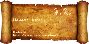 Hevesi Kevin névjegykártya